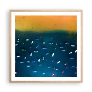 Plakát v rámu světlý dub - Prázdninová hra - 60x60 cm