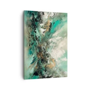 Obraz na plátně - Smaragdově černé vlnobití - 50x70 cm