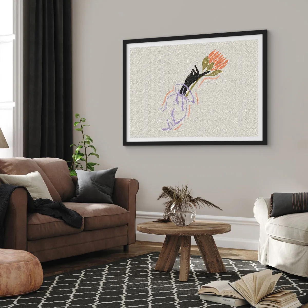 Plakát v černém rámu - Sesterský dotek - 100x70 cm