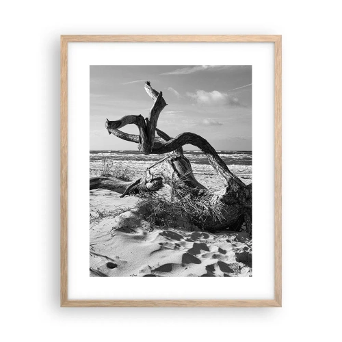 Plakát v rámu světlý dub - Mořská socha - 40x50 cm