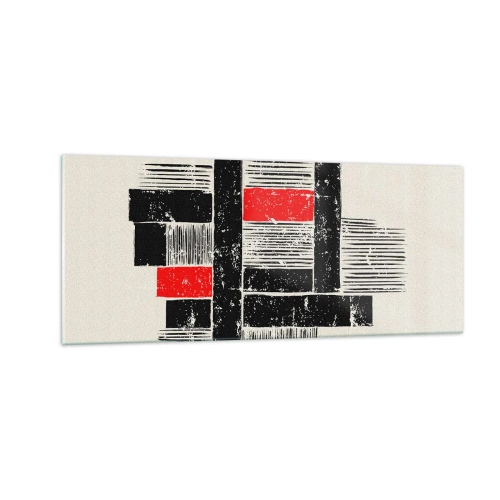 Obraz na skle - Červené a černé - 100x40 cm