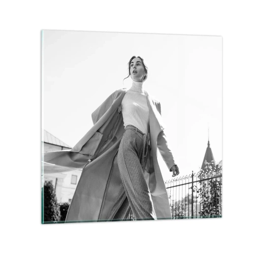 Obraz na skle - Jdeš se mnou? - 40x40 cm