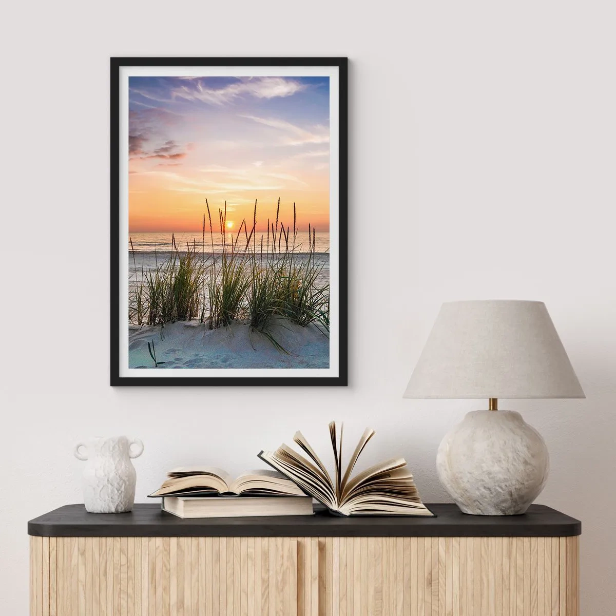 Plakát v černém rámu - Podívej se, představ si a pociť - 30x40 cm