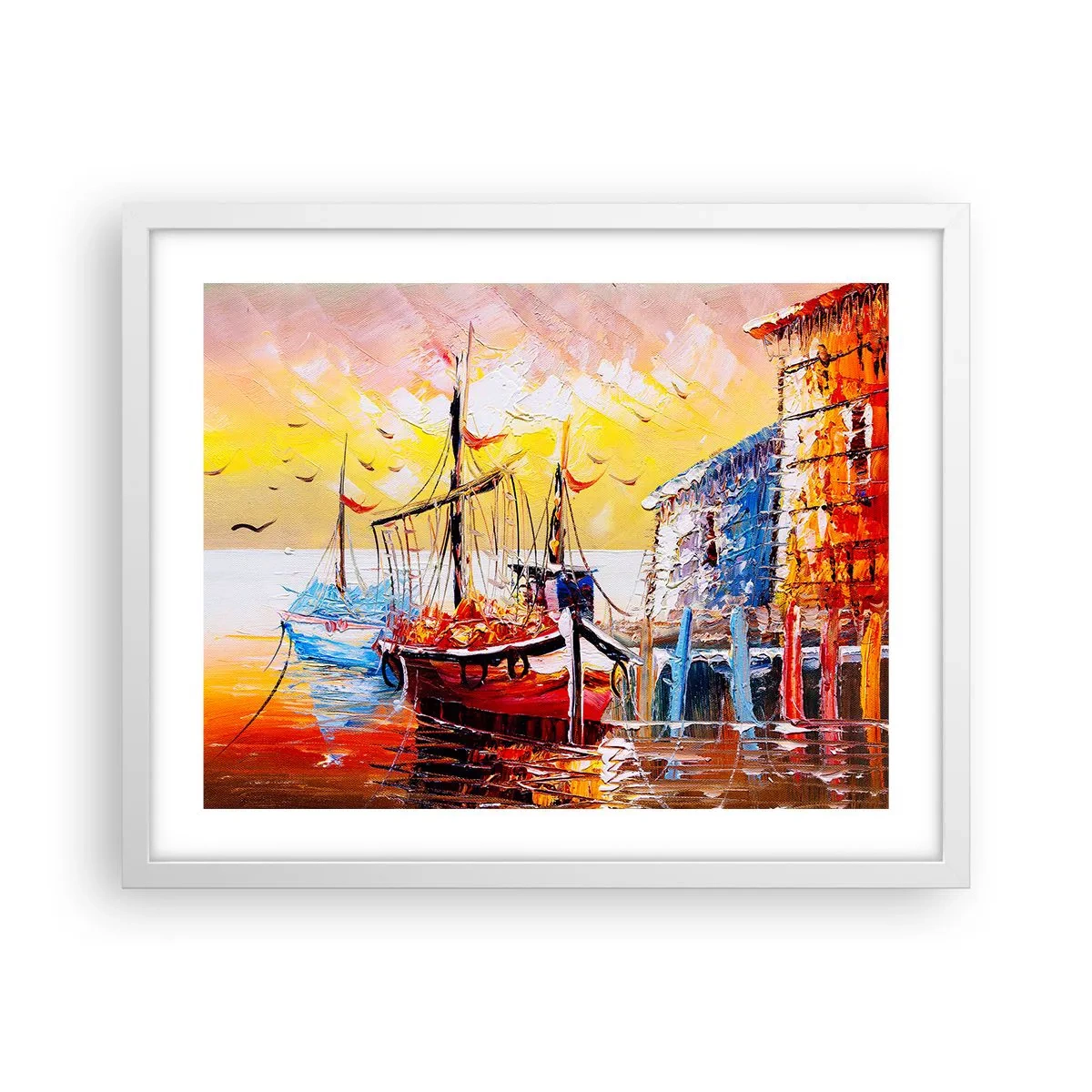 Plakát v bílém rámu - Šťastný návrat - 50x40 cm