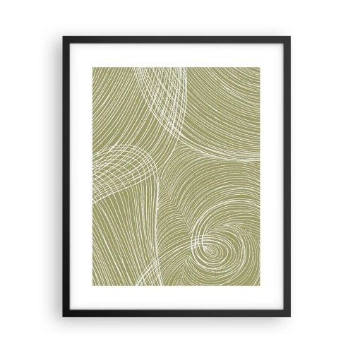 Plakát v černém rámu - Mistrovská abstrakce v bílé - 40x50 cm