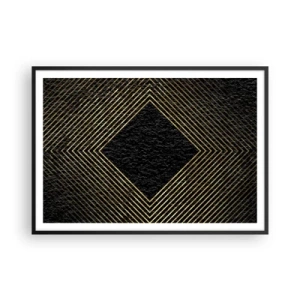 Plakát v černém rámu - Geometrie ve stylu glamour - 100x70 cm