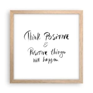 Plakát v rámu světlý dub - Jak žít? - 30x30 cm