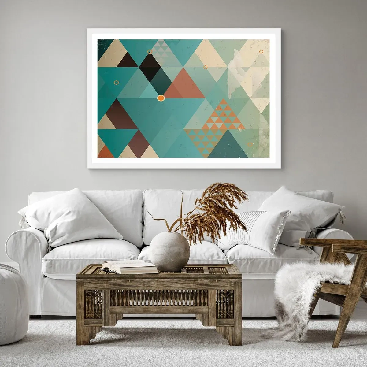 Plakát v bílém rámu - Jednota mnohosti, mnohost jednoty - 50x40 cm