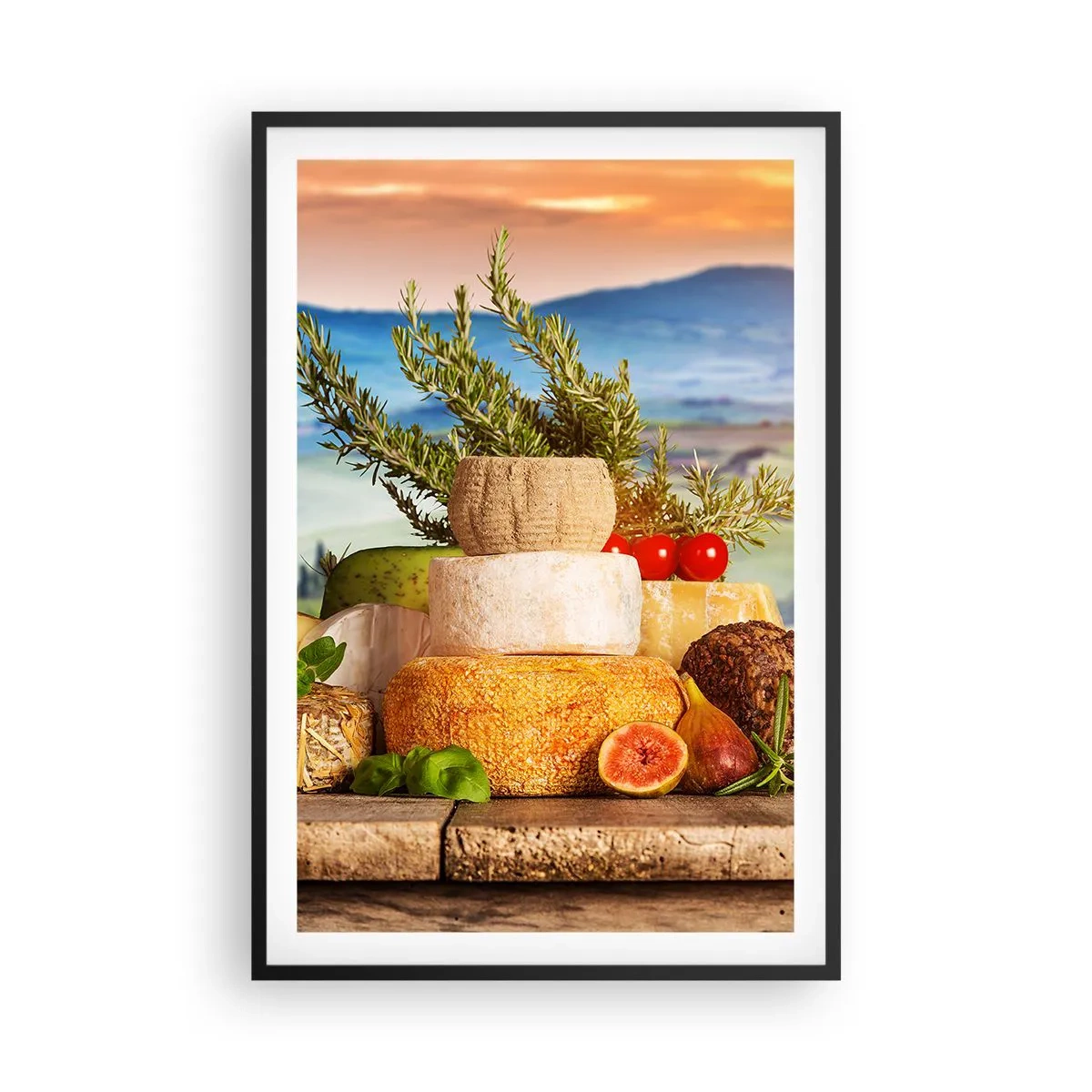 Plakát v černém rámu - Italská radost ze života - 61x91 cm