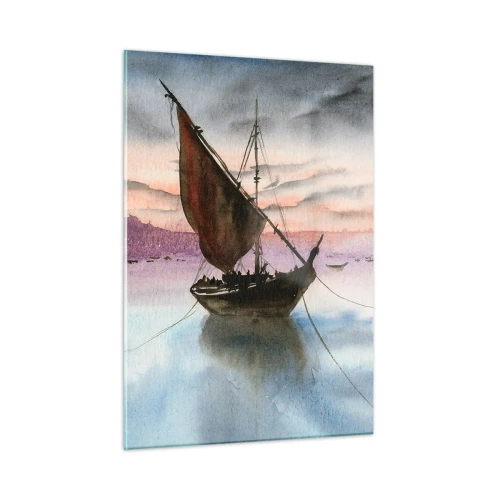 Obraz na skle - Večer v přístavu - 50x70 cm