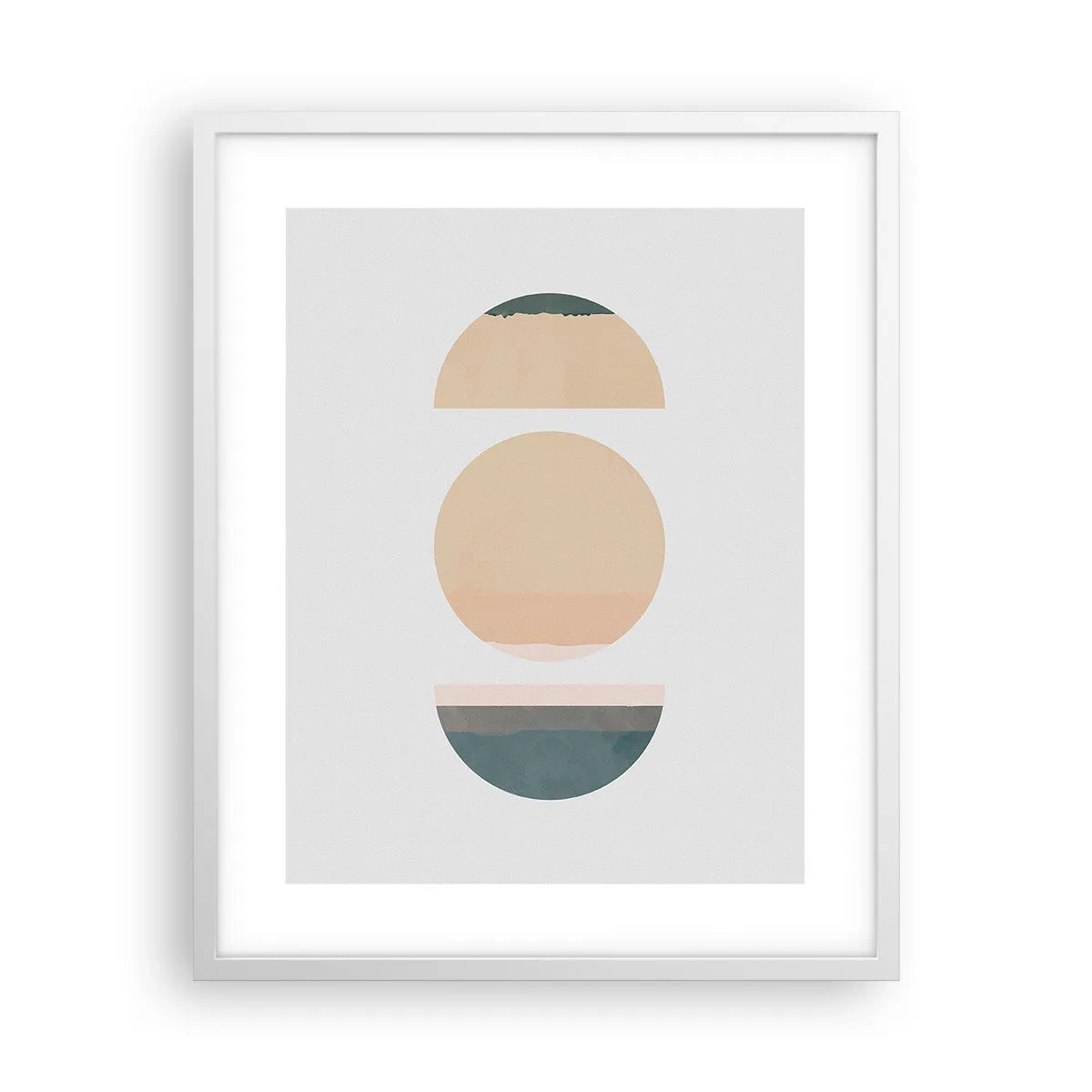 Plakát v bílém rámu - Kruh za kruhem - 40x50 cm