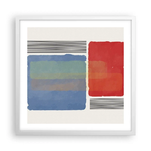 Plakát v bílém rámu - Duch a písmeno geometrie - 50x50 cm