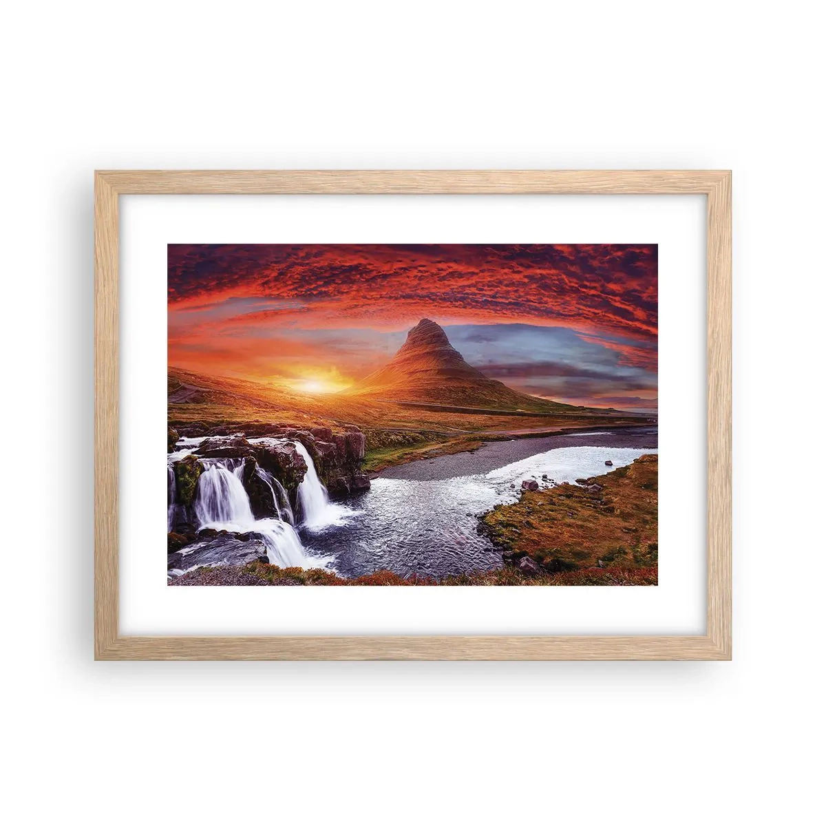 Plakát v rámu světlý dub - Pohled na Středozem - 40x30 cm