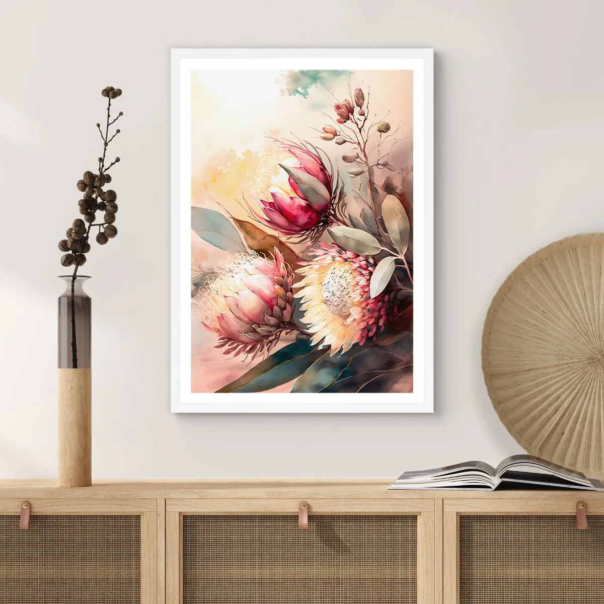 Plakát v bílém rámu - Z profilu a en face - 70x100 cm