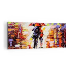 Obraz na plátně - Společně přes noc a déšť - 100x40 cm
