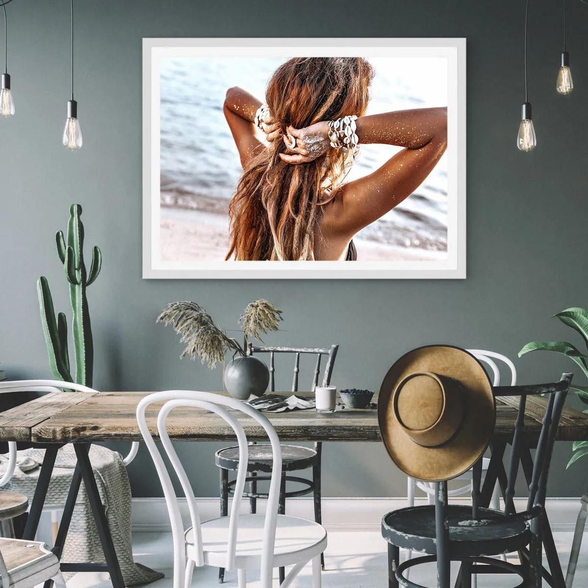 Plakát v bílém rámu - Sestra vody a slunce - 50x40 cm