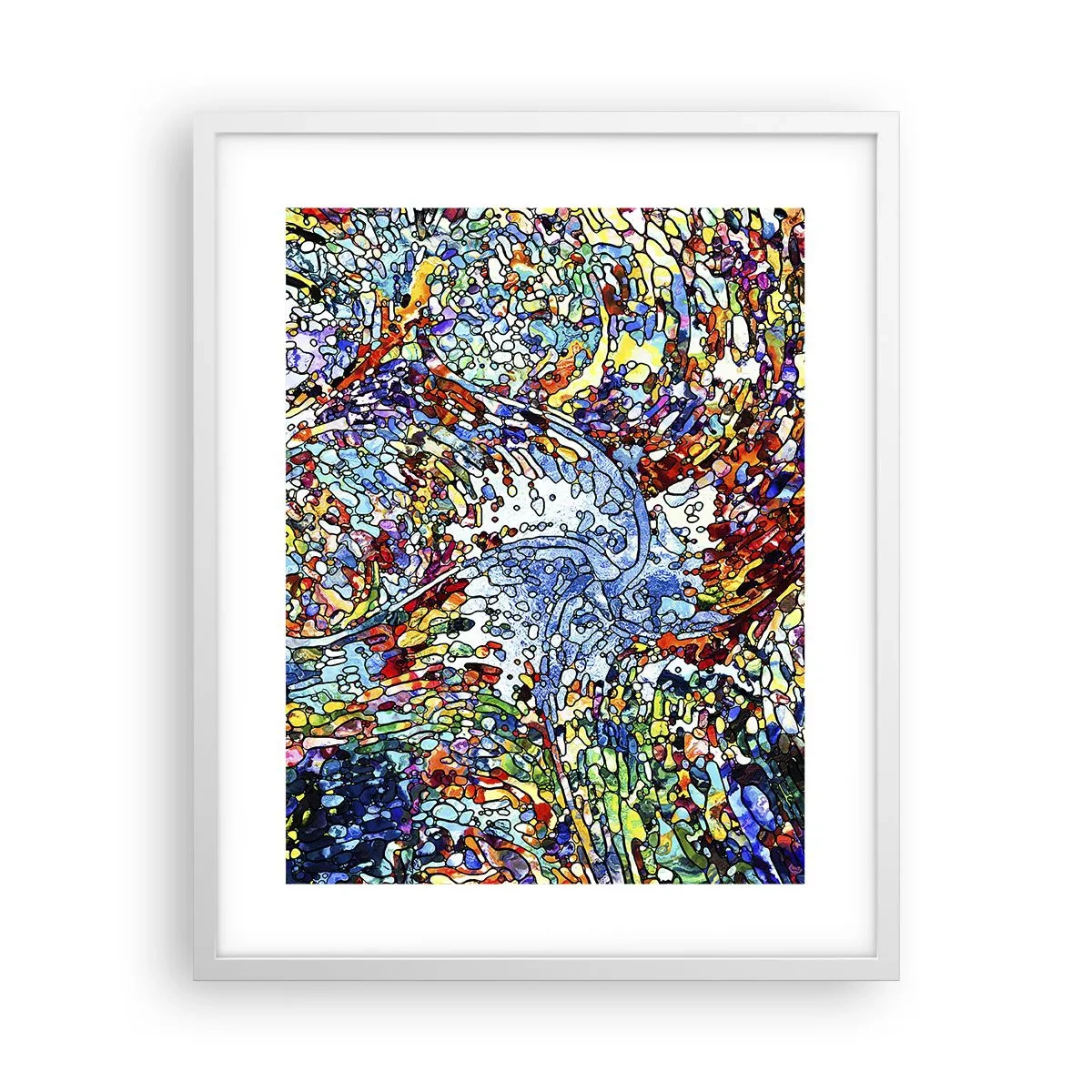 Plakát v bílém rámu - Vitráž s kapkami - 40x50 cm