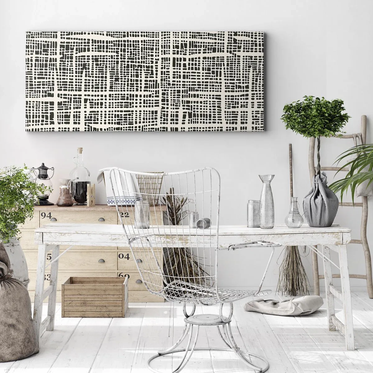 Obraz na plátně - Tkaná kompozice - 140x50 cm