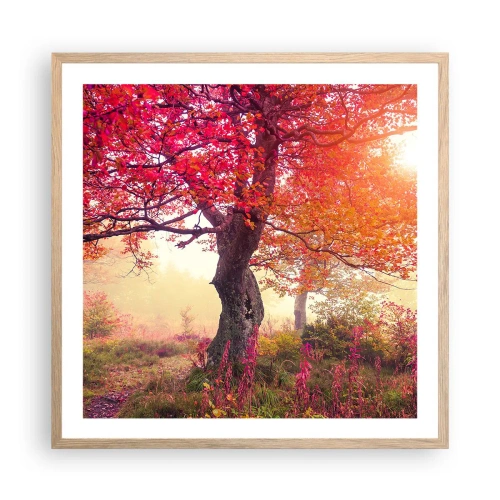 Plakát v rámu světlý dub - Šílenství rozkvětu - 60x60 cm