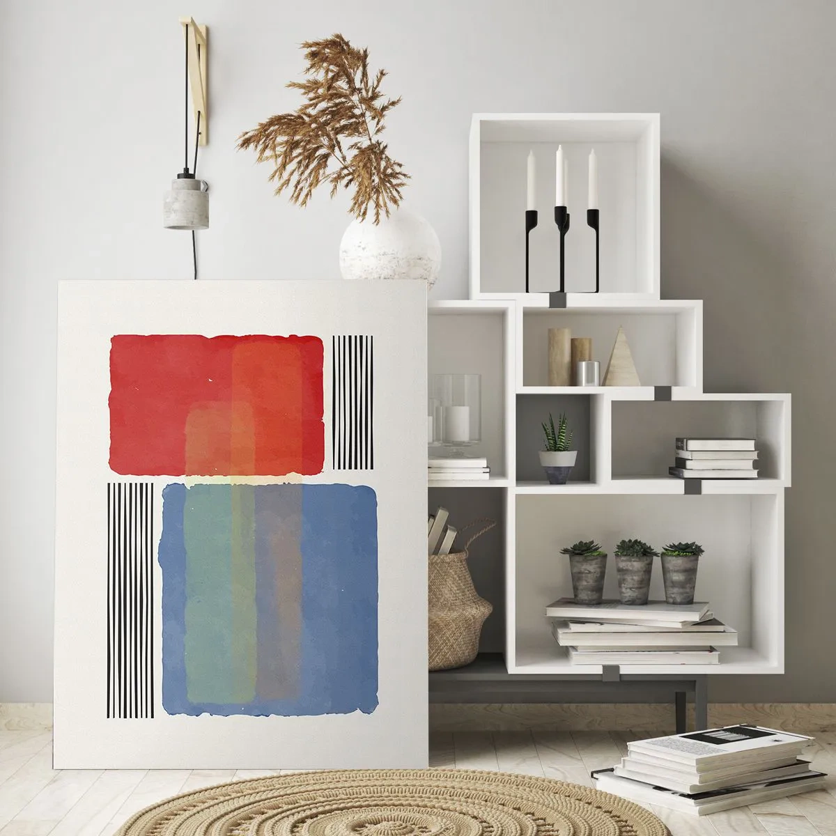 Obraz na skle - Duch a písmeno geometrie - 70x100 cm