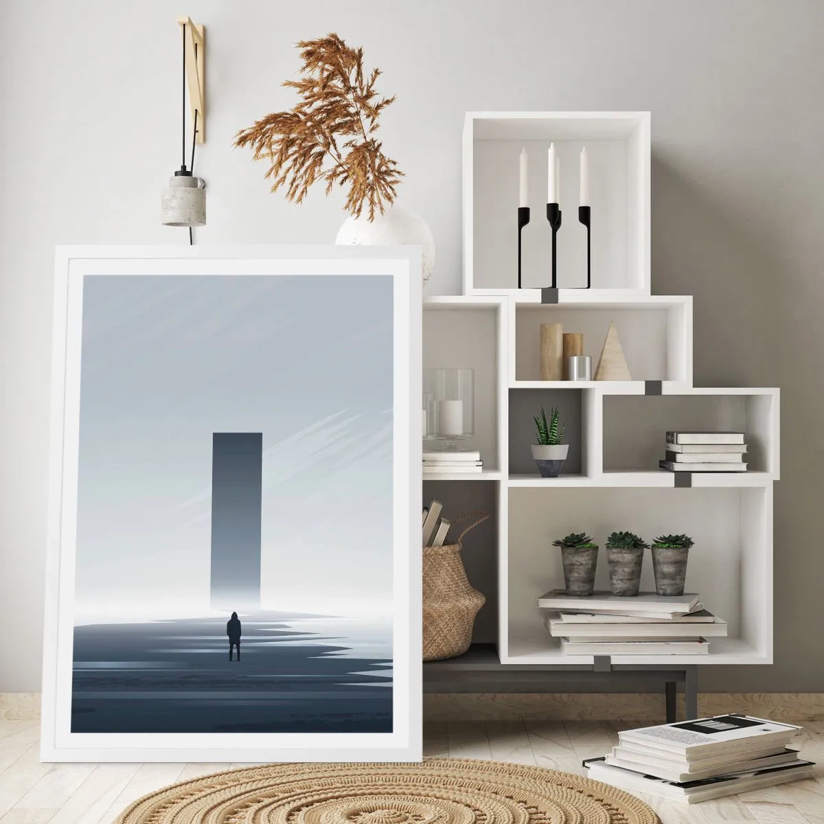 Plakát v bílém rámu - Příležitost nebo hrozba? - 70x100 cm