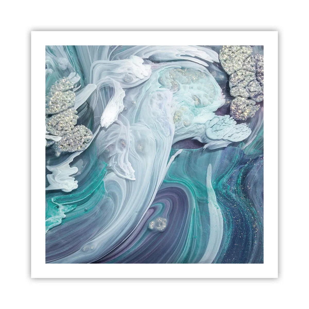 Plakát - Proudy modré - 60x60 cm