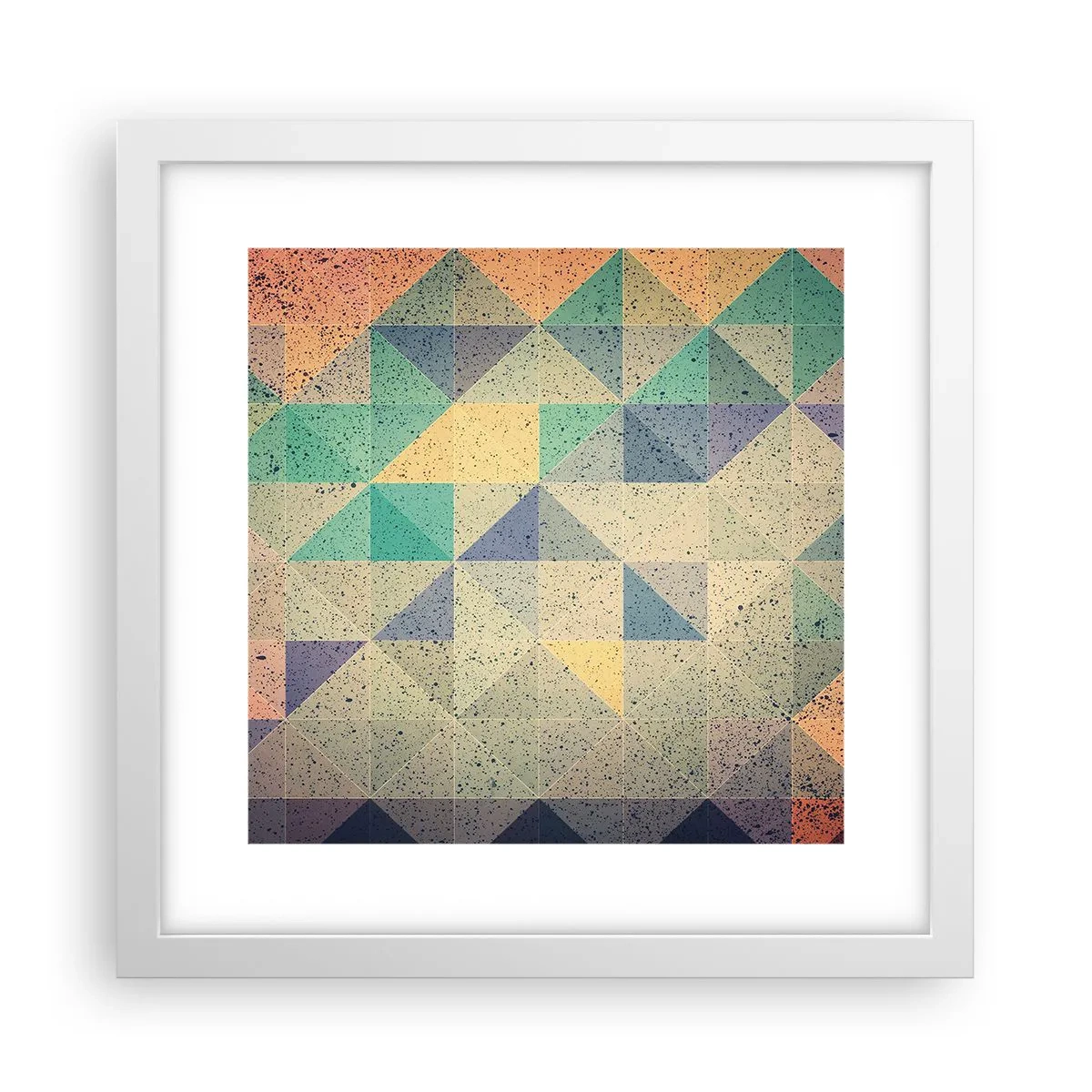 Plakát v bílém rámu - Republika trojúhelníků - 30x30 cm