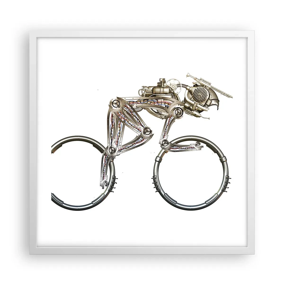 Plakát v bílém rámu - Úžasný stroj - 50x50 cm