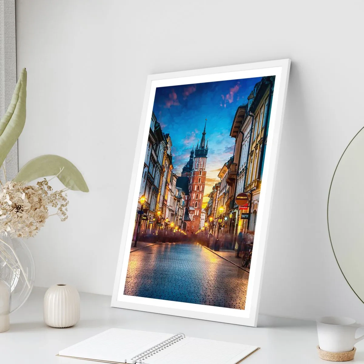 Plakát v bílém rámu - Krakovský půvab - 70x100 cm