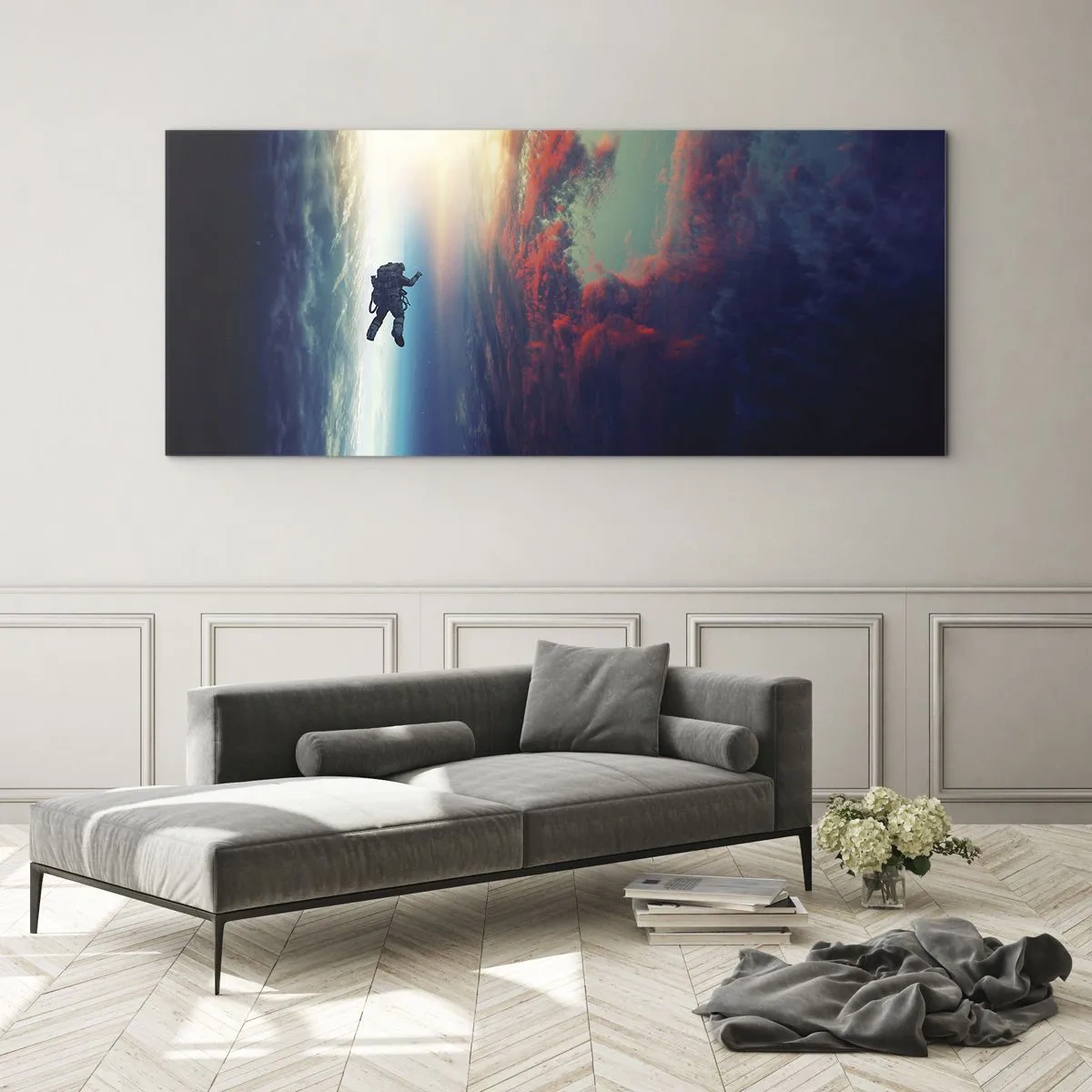 Obraz na skle - Tváří v tvář vesmíru - 100x40 cm