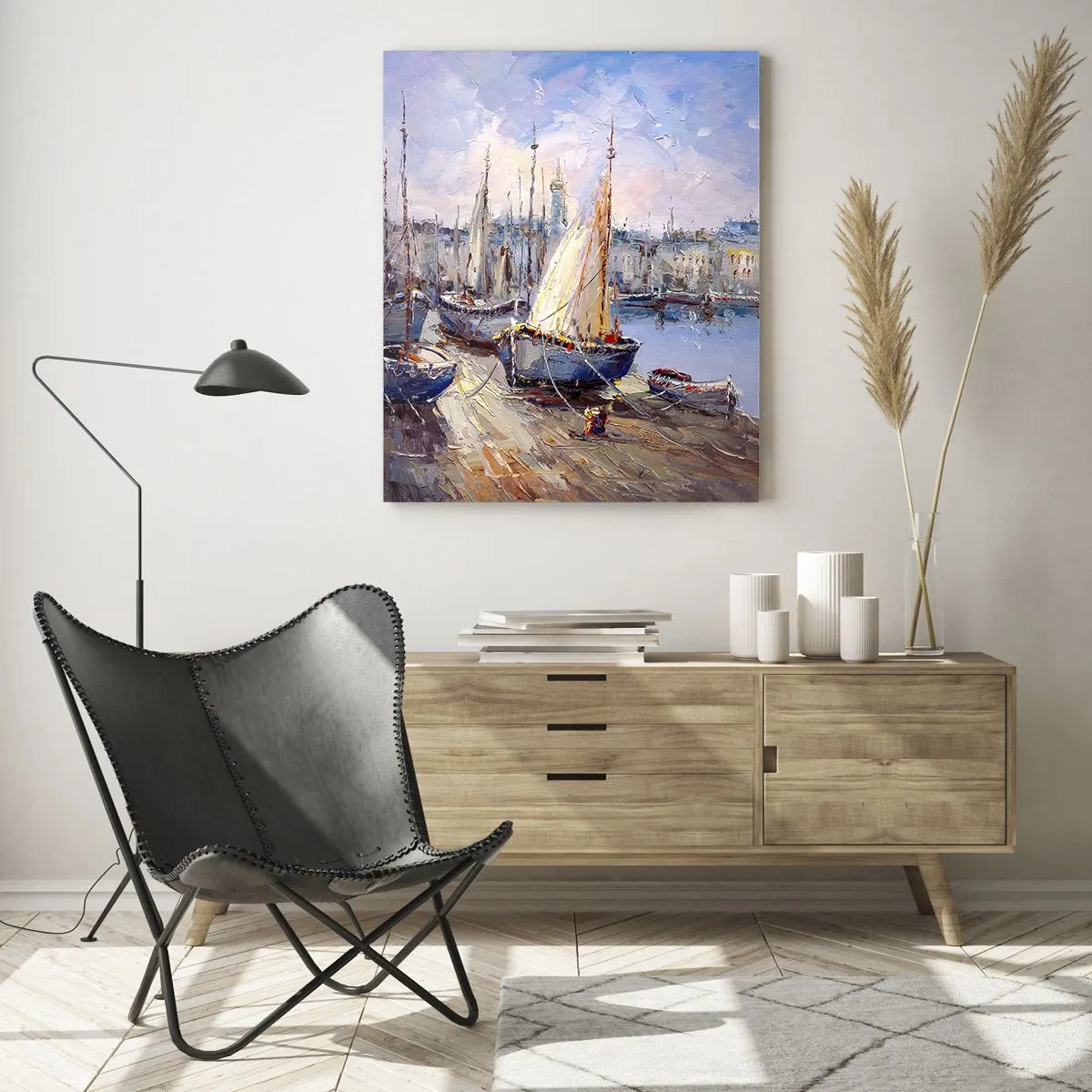 Obraz na skle - Město u zálivu - 50x70 cm