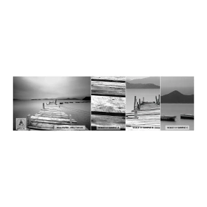 Fototapeta Vzorek Standard Eco - Za horami, za moři - Krajina, Dřevěný most, Lodž - 100x30 cm