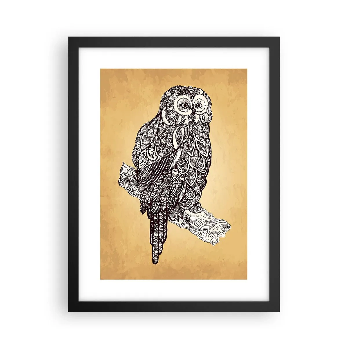 Plakát v černém rámu - Mistrovské ornamenty moudrosti - 30x40 cm