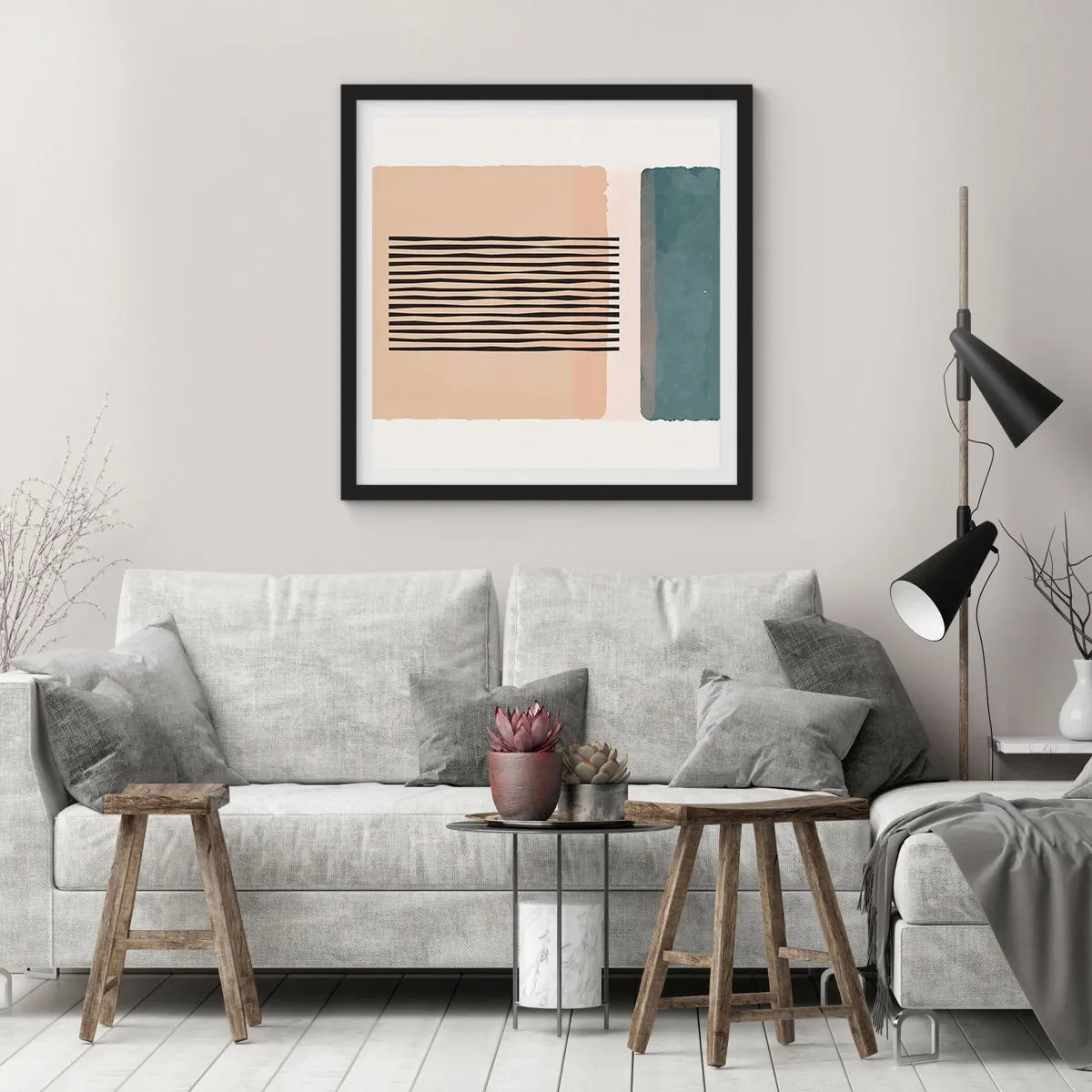 Plakát v černém rámu - Všechno v pořádku - 60x60 cm