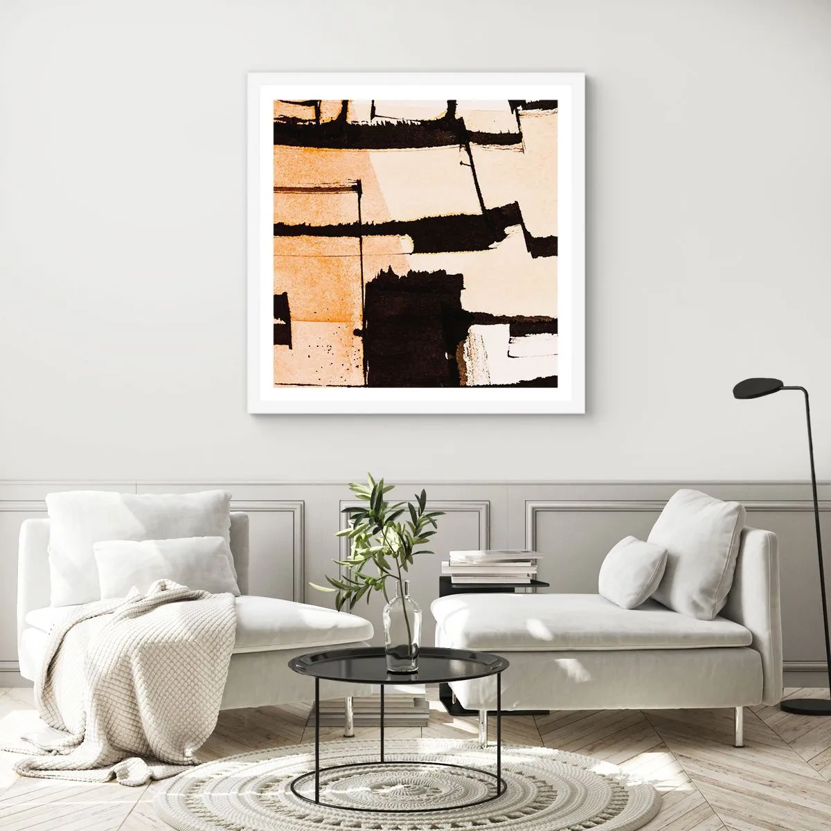 Plakát v bílém rámu - Avšak pořádek - 60x60 cm