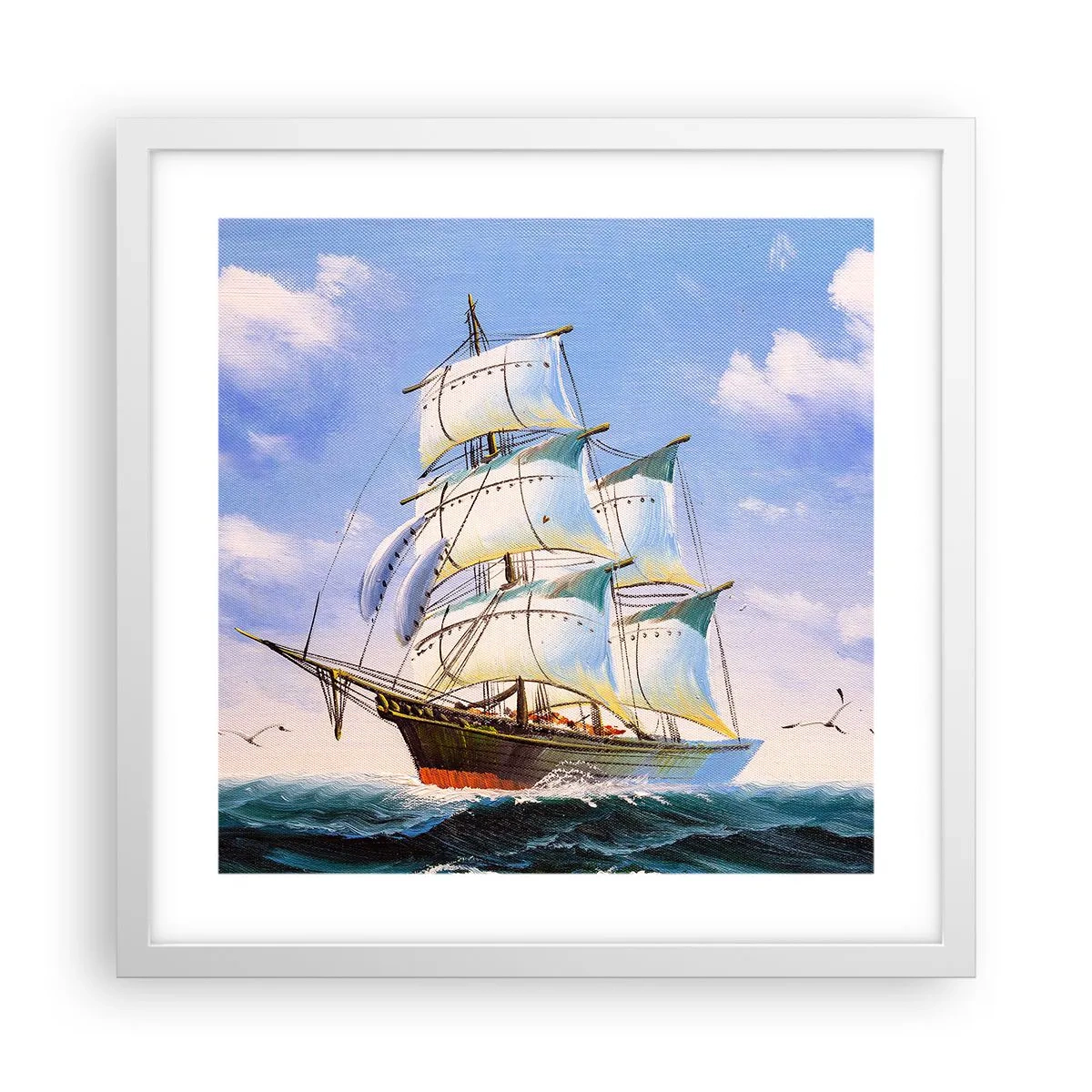 Plakát v bílém rámu - Hrdě s větrem - 40x40 cm