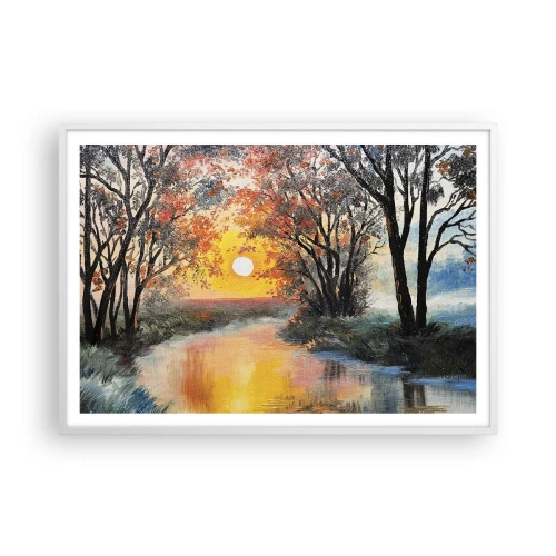 Plakát v bílém rámu - Podzimní nádech - 100x70 cm