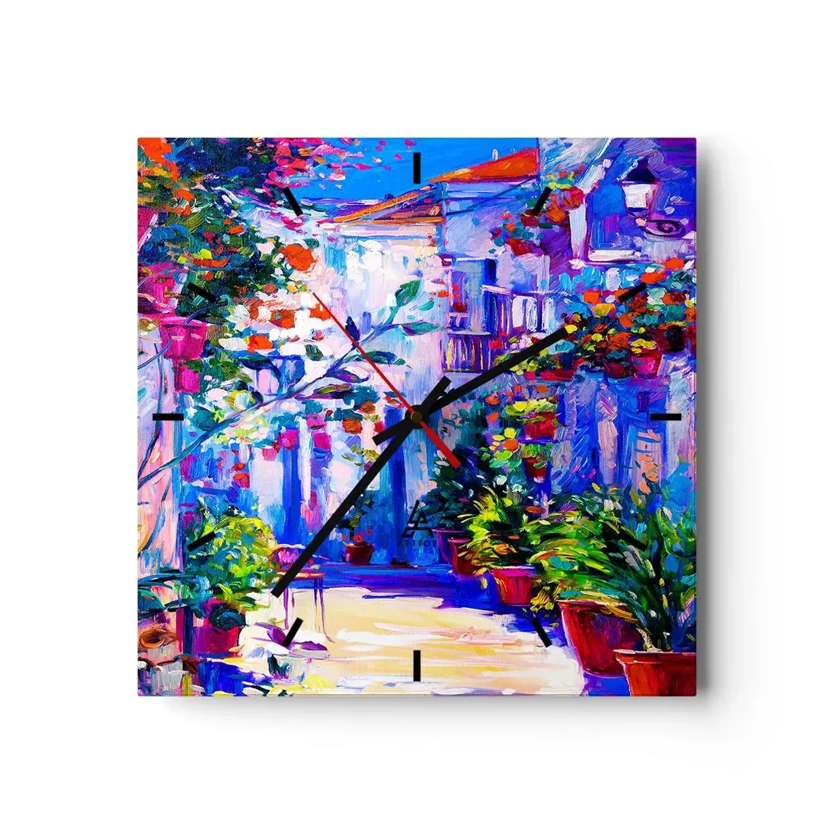 Nástěnné hodiny - Imprese - italská ulička - 40x40 cm