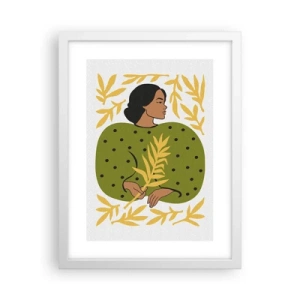 Plakát v bílém rámu - Havajská dívka - 30x40 cm