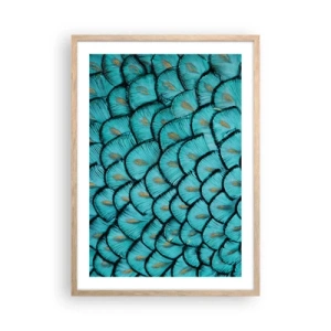 Plakát v rámu světlý dub - Velká slavnost peří - 50x70 cm