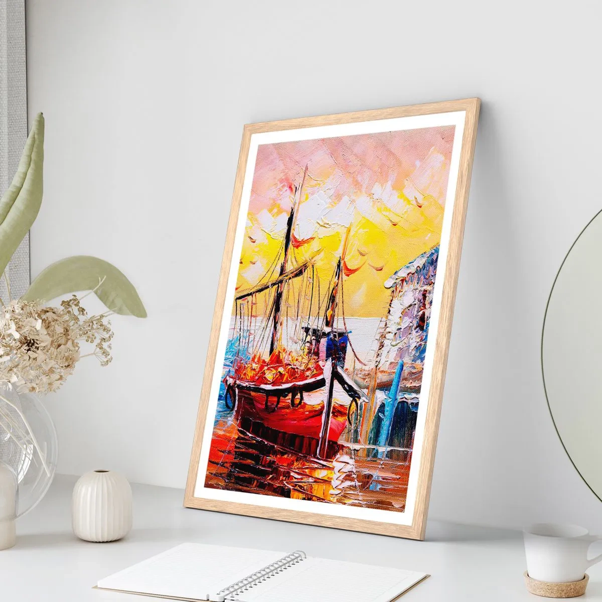 Plakát v rámu světlý dub - Šťastný návrat - 70x100 cm