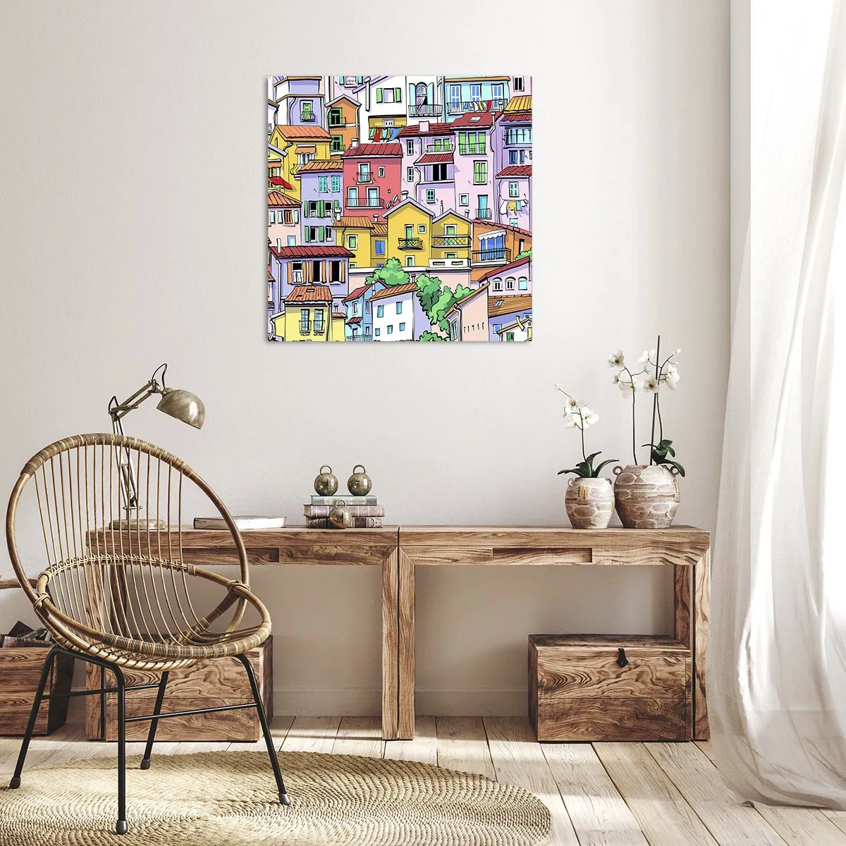 Obraz na plátně - Veselé město - 60x60 cm