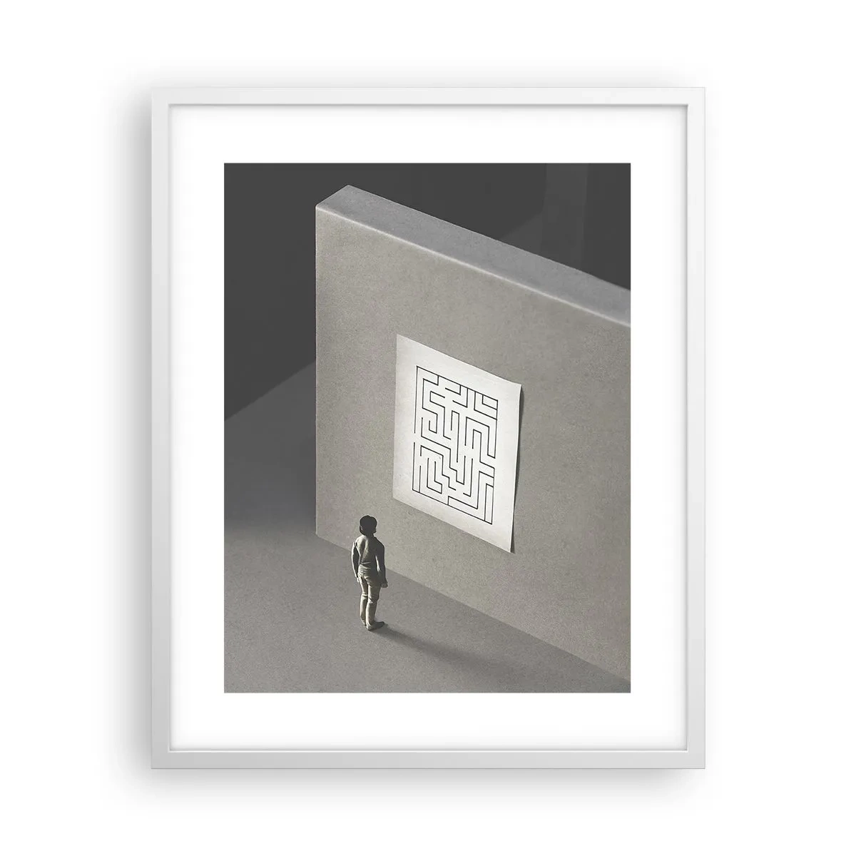 Plakát v bílém rámu - Kde to ale jsem? - 40x50 cm