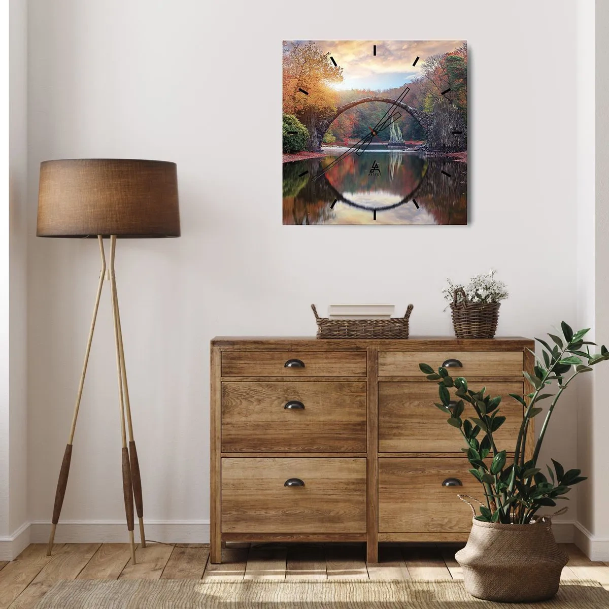 Nástěnné hodiny - Za zrcadlem - 40x40 cm