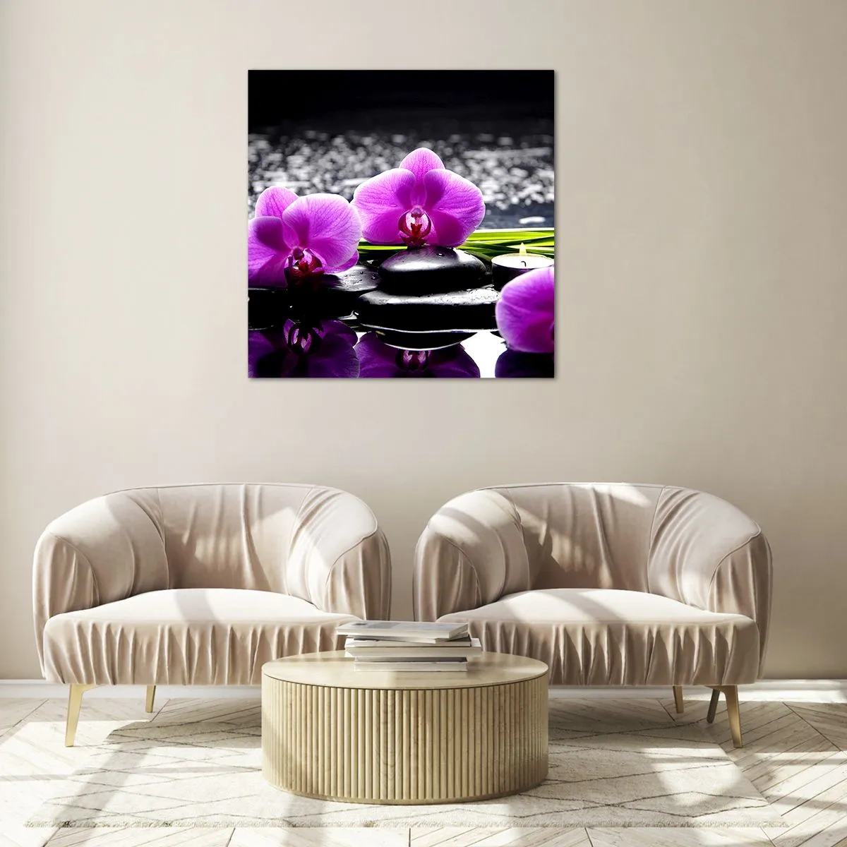 Obraz na skle - Utonout v tichu a klidu - 70x70 cm