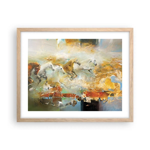 Plakát v rámu světlý dub - Cválá světlem - 50x40 cm