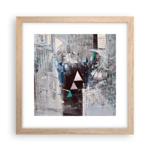 Plakát v rámu světlý dub - Přednostní pořadí trojúhelníků - 30x30 cm