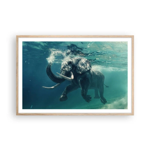 Plakát v rámu světlý dub - Všichni rádi plavou - 91x61 cm