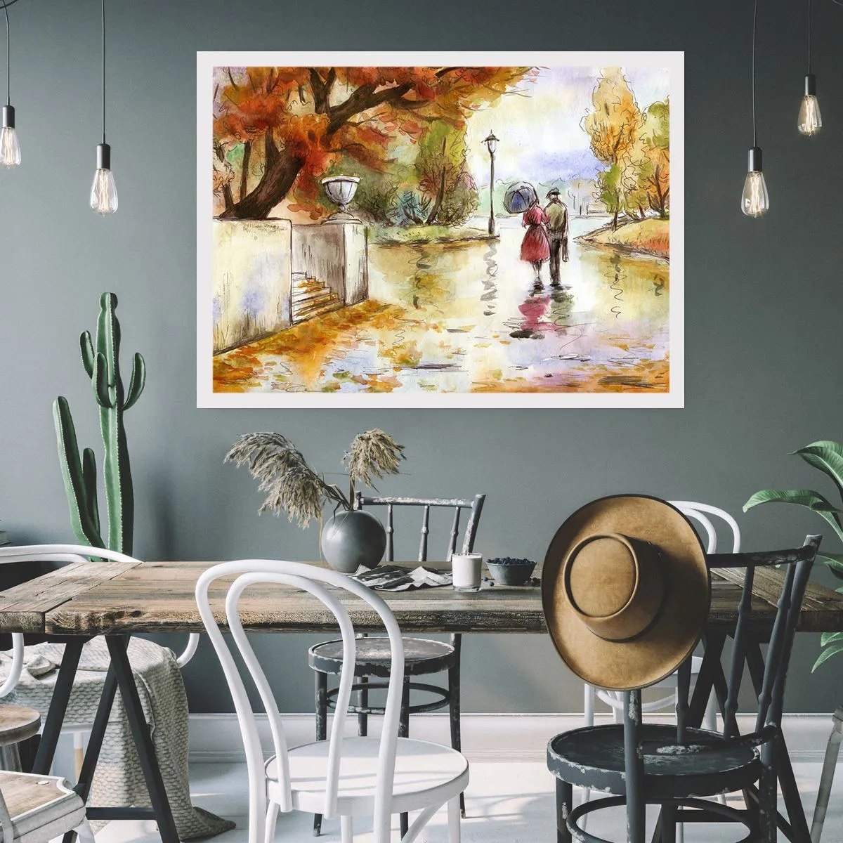 Plakát - Romantický podzim v parku - 91x61 cm