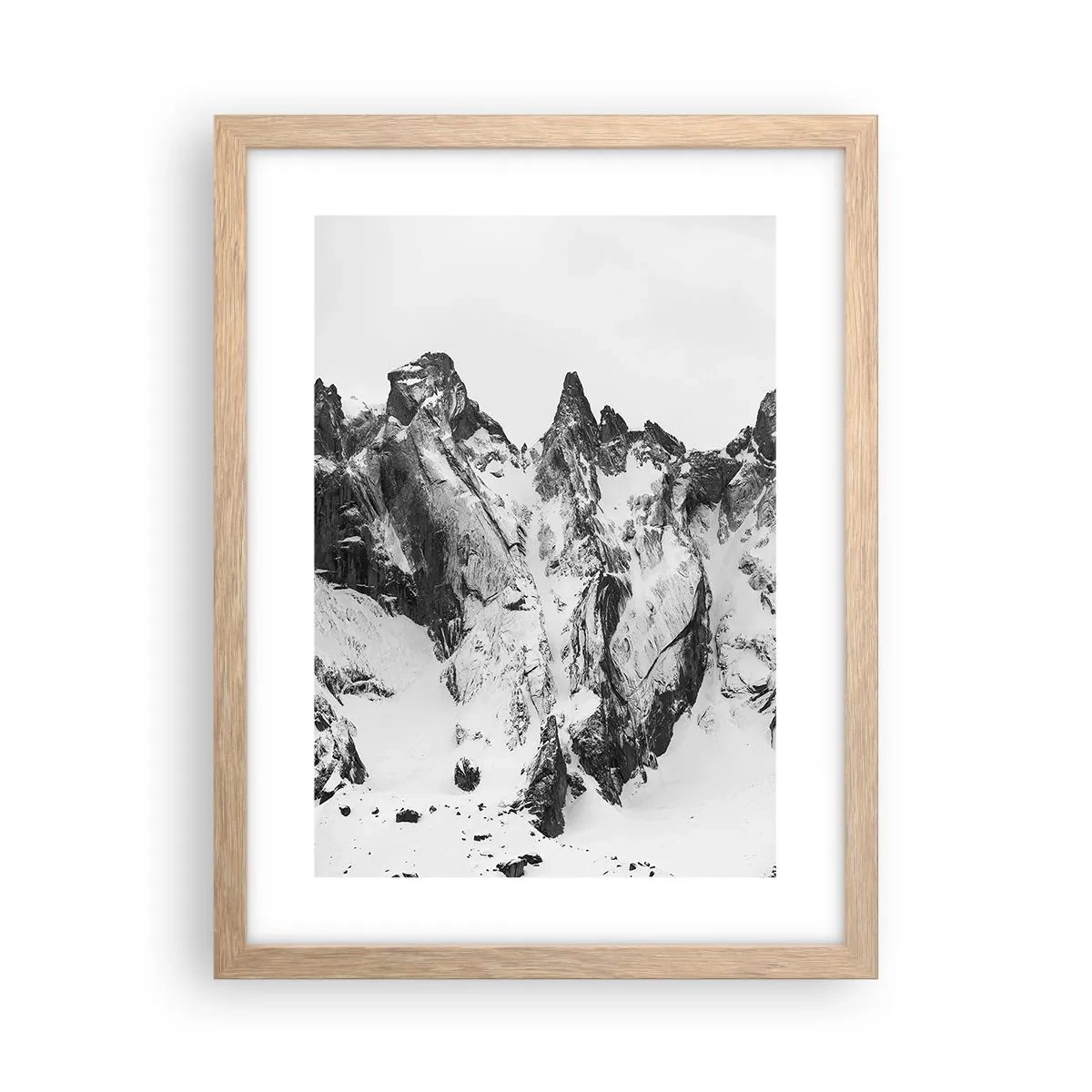 Plakát v rámu světlý dub - Hrozivý žulový hřeben - 30x40 cm